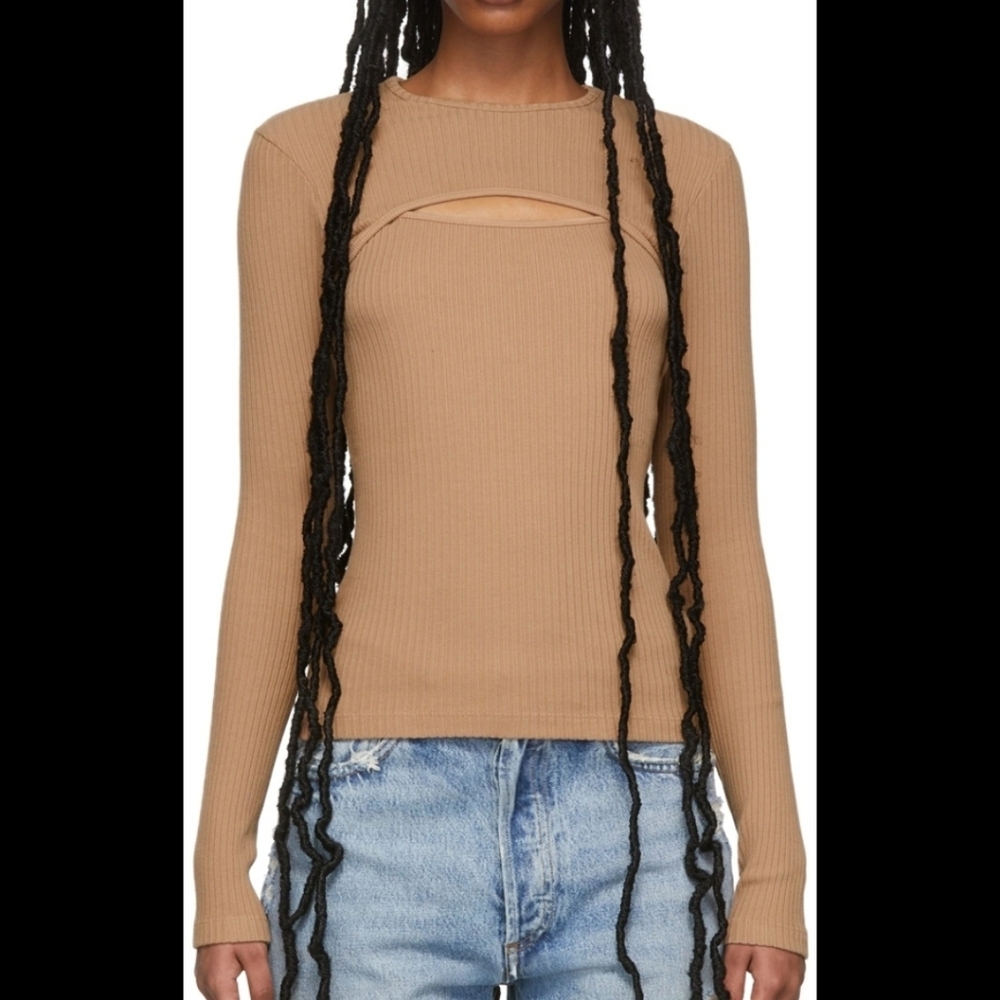 Agolde Lyza Cut Out Rib Top. (C7)